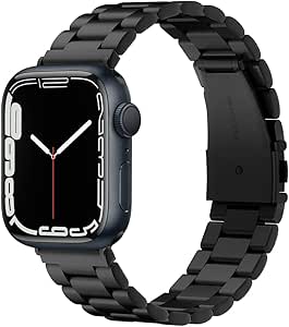 SPIGEN Modern Fit Watch Band for Apple Watch Ultra 2/Ultra 49mm, Series 10 46mm, 9/8/7 45mm, SE2/SE/6/5/4 44mm, 3/2/1 42mm, Stainless Steel Adjustable Bands Smartwatch Wristband - Black