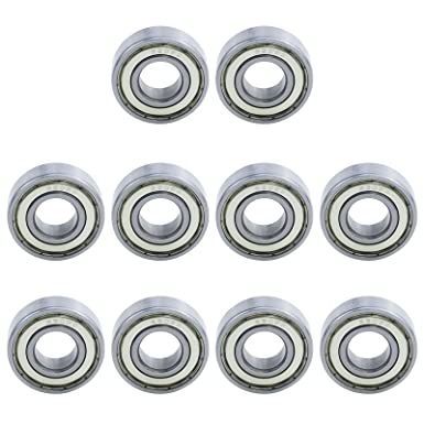 Antrader Metal Shielded 6202Z 35 x 15 x 11mm Electric Deep Groove Ball Bearings Silver Tone Set of 10