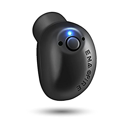 Bluetooth Earbud, EnacFire Bluetooth V4.1 Mini Wireless Earphone Headphone Bluetooth Car Headset with 2X Magnetic Chargers earpiece Handsfree with New Mic for iOS, Android and Other Bluetooth-enabled Devices-Black