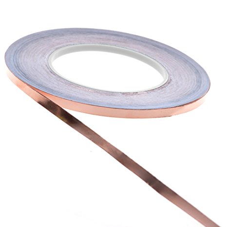 BCP Single-sided Conductive EMI Shielding Copper Foil Tape- 1/4 Inch X 55 Yds