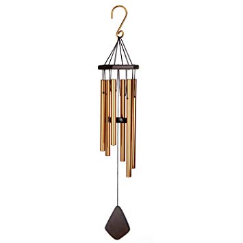 IMAGE 24 inch Medium Amazing Grace Chime, Wind Chime with 6 Bronze-Colored Aluminum Metal Hollow Tubes & Hanging Hook, Soothing Melodic Tone Musical Wind Chime for Home, Party, Garden, Décor
