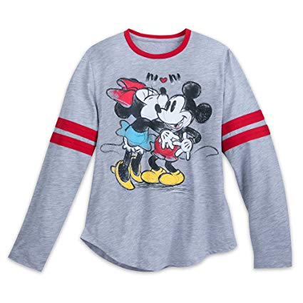 Disney Mickey Mouse Minnie Mouse Long Sleeve Shirt Adults Multi
