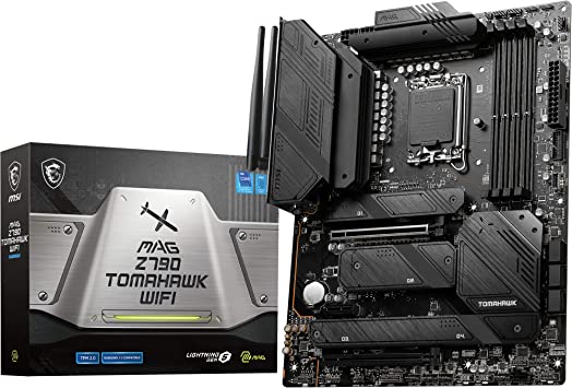 MSI MAG Z790 TOMAHAWK WIFI Motherboard ATX - Supports Intel Core 12/13th Gen Processors, LGA 1700, DDR5 Boost (7200 MHz/OC), 1 x PCIe 5.0 x16, 1 x PCIe 4.0 x16, 5 x M.2 Gen4, 2.5Gbps LAN, Wi-Fi 6E