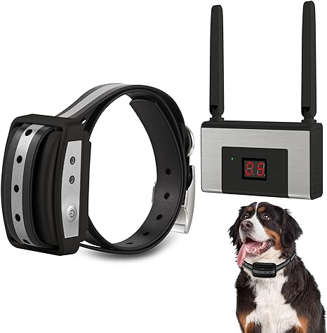 FOCUSER Electric Wireless Dog Fence System, Pet Containment System for Dogs and Pets with Waterproof and Rechargeable Collar Receiver for one Dog Container Boundary System (Black)