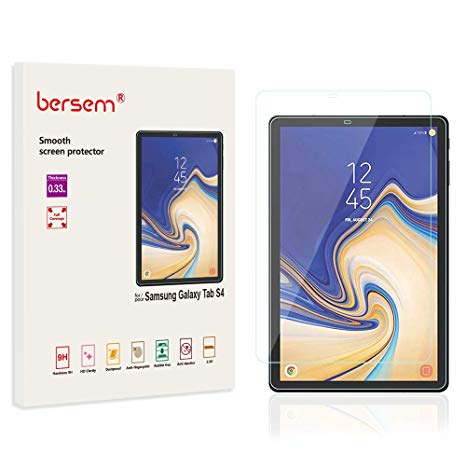 Samsung Galaxy Tab S4 Screen Protector, Bersem Tempered Glass, [Ultra Clear] 9H Hardness, Anti-Scratch, Bubble Free, Screen Protector for Tab S4 10.5 inch 2018 Released (1 Pack)
