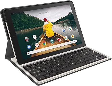 RCA 10" Quad-Core 2GB RAM 32GB Storage Touchscreen WiFi Bluetooth with Detachable Folio Keyboard Android 10 Tablet (Silver)