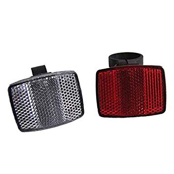 SODIAL(R) 1 Pair Cycle Bicycle Bike Light Reflector Rear Front For Handlebar & Saddle Bar