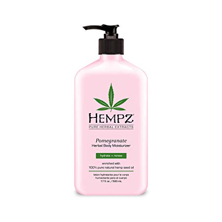 Hempz Pomegranate Herbal Body Moisturizer 17 oz. - Paraben-Free Lotion and Moisturizing Cream for All Skin Types, Anti-Aging Hemp Skin Care Products for Women and Men - Hydrating Gluten-Free Lotions