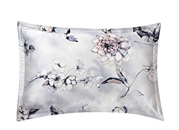 Maxfeel 1pc 100% Mulberry Silk Pillowcase Oxford Pillowcase Pillow Shams Multicolor Printed Pillow Case Standard Queen King Sizes (Queen, #17)