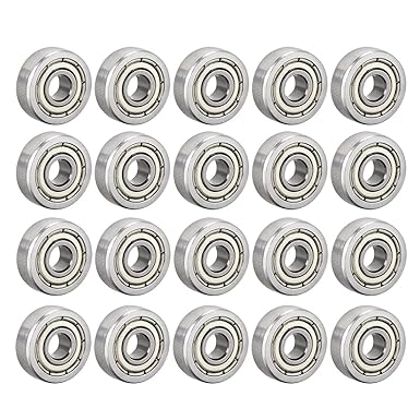 uxcell 604ZZ Deep Groove Ball Bearing Double Shield 604-2Z 80014, 4mm x 12mm x 4mm High Carbon Steel Z1 Bearings (Pack of 20)