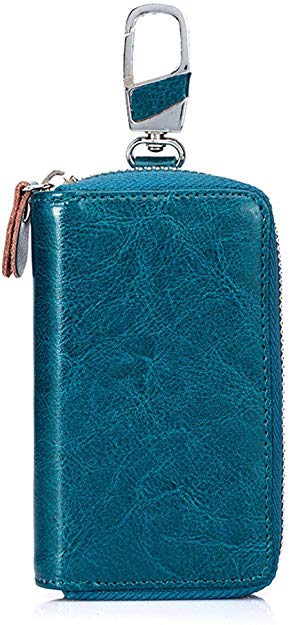 Aladin Unisex Large Leather Key Case Wallet with 12 Hooks & 1 Keychain/Ring