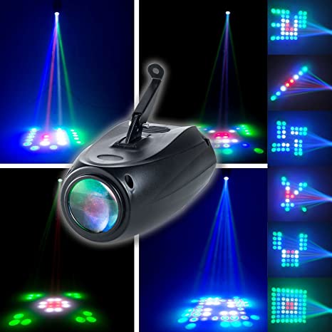 CO-Z Pattern Stage Light RGBW 64 LEDs Auto and Voice-activated DJ Effect Projector Lighting for Shows DJ Party Wedding Uplighting