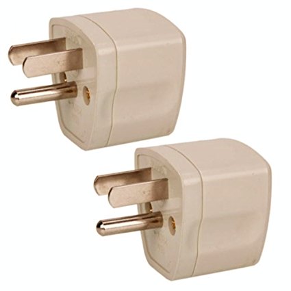 ANRANK U-U76230AK 2 Packs Universal Travel Adapter AU UK EU to US Canada AC Power Plug Adapter Travel Converter White