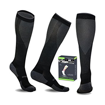 OXYVAN Compression Socks 20-30 mmHg for Men & Women Graduated Athletic Unisex Fit for Running Sports Nurses Shin Splints Travel Maternity Pregnancy Boost Stamina Circulation Recovery (1 Pair)