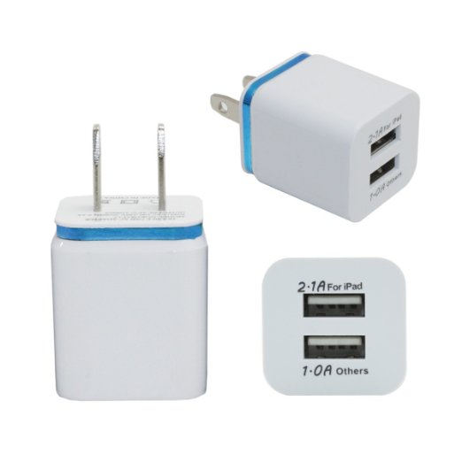 Home Travel USB Wall Charger - Dual Blue USB Wall Charger Dual Port by tekSonic - Universal AC USB Dual Wall charger for iPhone 6 5 5c 5s Android Samsung Galaxy HTC Apple iPad iPod and many more Blue