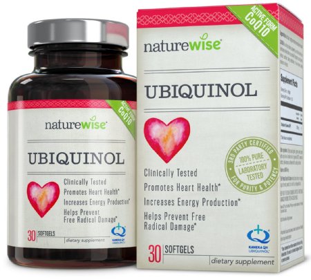 NatureWise Ubiquinol with Clinically Tested Kaneka QH the Active Form of CoQ10 100 mg 30 count