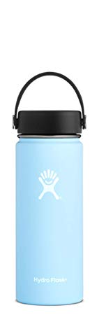 Hydro Flask 18 oz Double Wall Vacuum Insulated Stainless Steel Leak Proof Sports Water Bottle, Wide Mouth with BPA Free Flex Cap, Frost