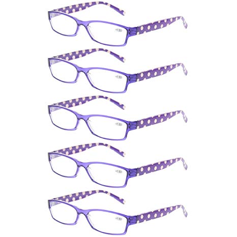 Reading Glasses 5 Pack Great Value Ladies Readers Quality Fashion Glasses for Women