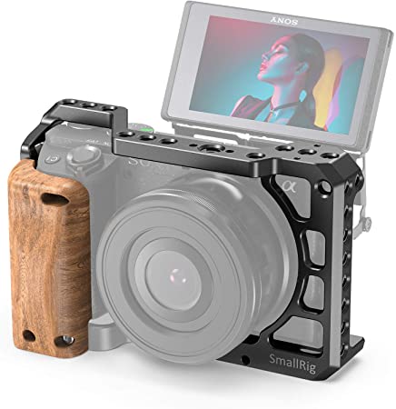 SmallRig Cage Kit with Wooden Handle Hand Grip, for Sony A6100 A6300 A6400 A6500 Camera - KCCS2705