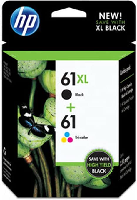 HP 61xl Black High Yield and Tri-Color Standard Yield Ink Combo Pack