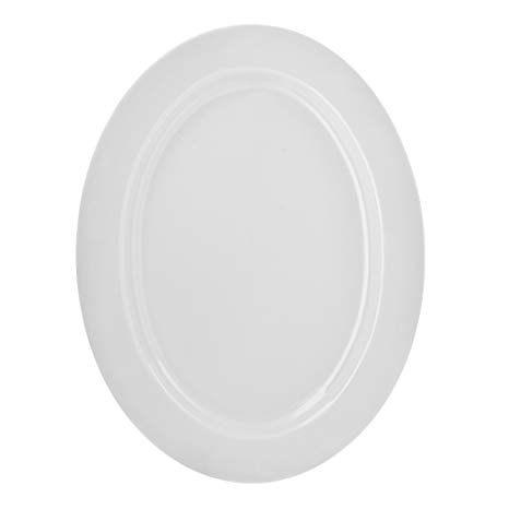 10 Strawberry Street Royal White 14.375" x 11" Oval Platter, White