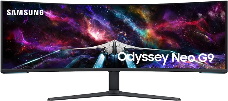 SAMSUNG 57" Odyssey Neo G9 Series Dual 4K UHD 1000R Curved Gaming Monitor, 240Hz, 1ms with DisplayPort 2.1, Quantum Mini-LED, DisplayHDR 1000, AMD FreeSync Premium Pro, LS57CG952NNXZA, 2023