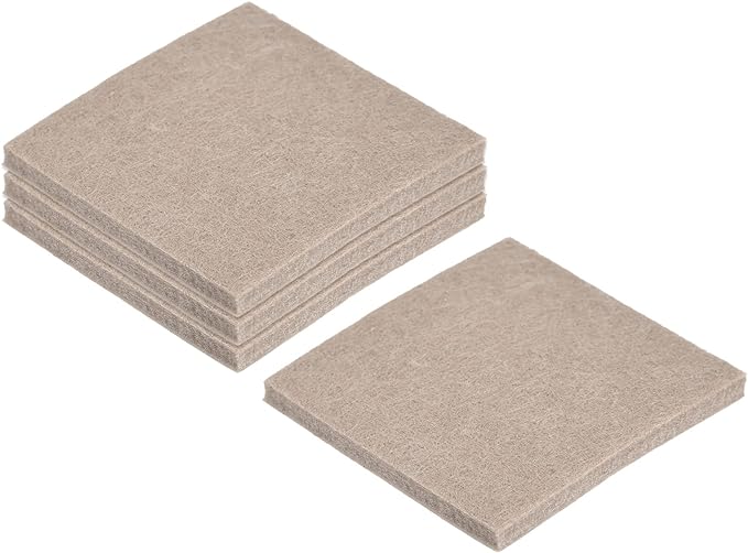 uxcell Felt Furniture Pads Self Adhesive Square Furniture Felt Pads, Anti Scratch Floor Protectors for Furniture Legs Hardwood Floor 2 Inch x 2 Inch Beige 12pcs