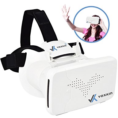 3D VR Glasses by Voxkin with Capacitive Touch Button – Google Cardboard Games & Apps Compatible - Perfect Virtual Reality Headset Goggles for iPhone, Samsung, Android & any Cell Phones 3.5" to 6"