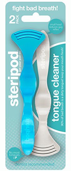 Steripod Tongue Cleaner (2-Pack Blue & Pearl)