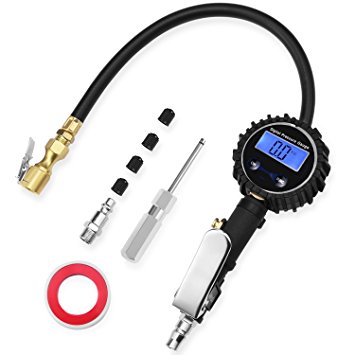 AstroAI 250 PSI Digital Tire Inflator With Pressure Gauge Heavy Duty with Rubber Hose and Quick Connect Coupler, Air Chuck And Compressor Accessories Included