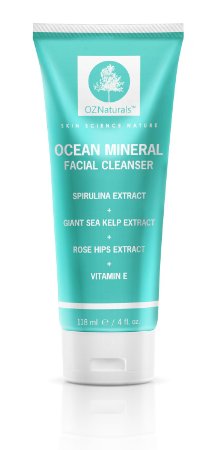 OZ Naturals Facial Cleanser - This Natural Face Wash Is A Superior Cleanser That Gently Deep Cleans & Unclogs Pores With Rosehip Oil, Ocean Minerals & Vitamin E - This Facial Cleanser Will Provide Your Skin With That Healthy, Refreshing Glow.