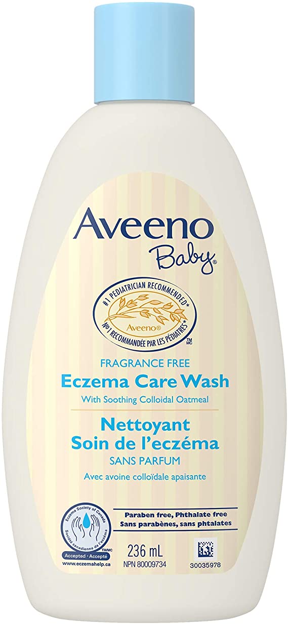 Aveeno Baby Eczema Care Wash with Colloidal Oatmeal for Extra Dry Skin, Tear Free and Unscented, 236 mL
