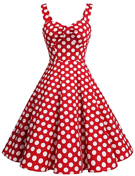 DRESSTELLS 1950s Retro Audrey Swing Pinup Rockabilly Dress Pleated Vintage Dress