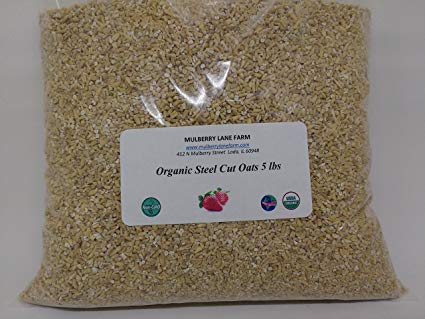 Steel Cut Oats (Steelcut) 5 Pounds (five lbs) (Oat Groats, Irish Oatmeal), USDA Certified Organic, Non-GMO, Bulk