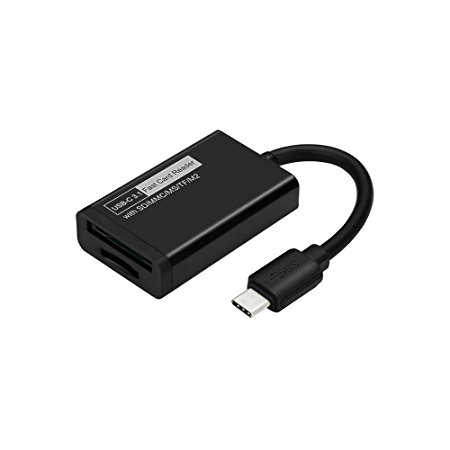 USB C Type-C Flash Memory Card Reader Dual Slot for SD / Micro SD, Superspeed USB 3.1 - Support Macbook Pro,PC,Android Phone, Tablet,with OTG Function