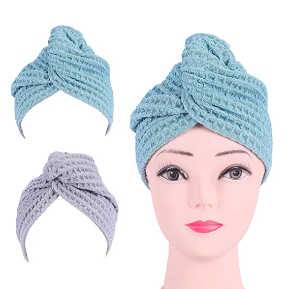 Weeare Hair Towel – Waffle Towel Wrap – Highly Absorbent Hair Turban –One 1 pcs in the pack Comfortable and Soft Hair Drying Towel – Easy and Quick Dry Hair Wrap