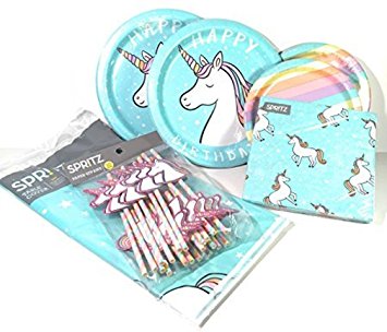 Magical Rainbow Unicorn Themed Birthday Party Pack for 20