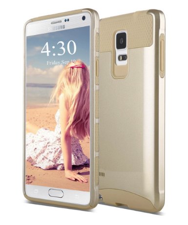 Note 4 CaseLumsing8482 Galaxy Note 4 Protective Case Shockproof Heavy Duty Hybrid Armor Protection Defender Case High Impact Case for Samsung Galaxy Note 4 with Screen Protector GoldGold