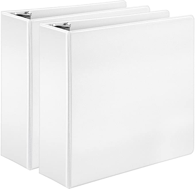 AmazonBasics D-Ring Binder - 3 Inch, 2-Pack