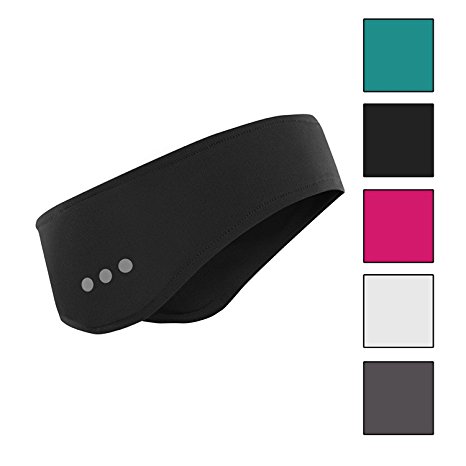 Tundra Bluetooth Sports Headband - Stereo Speakers Mic Hands Free Washable Wireless Headwear for Meditation, Gym, Running, Fitness, Exercise - Compatible with iPhone, iPod, Android Smart Phone