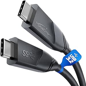 KabelDirekt – cable USB-C, USB 3.2 gen 2 – 2 m (USB-C a USB-C, cable de datos/de carga, hasta 10 Gbit/s y corriente de carga de 100 W con Power Delivery/PD 3, chip integrado, negro)