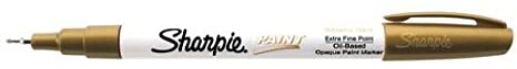 Sharpie Oil-Based Paint Marker, Extra Fine Point, Gold, 1 Count - Great for Rock Painting (35532)