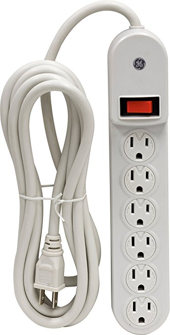 GE Indoor 6-Outlet Grounded Power Strip, 55253