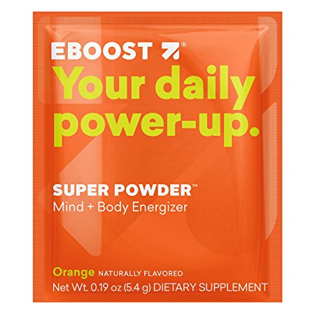 EBOOST SUPER POWDER Mind   Body Energizer, Orange Flavor, 20 Count