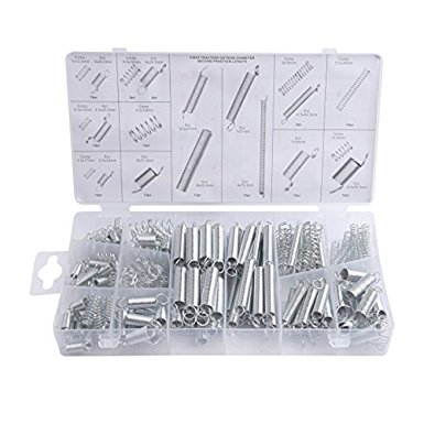 Accessbuy 200pcs Tools Spring Assortment Steel Zinc Plated Compression and Extension for shops and home repairs
