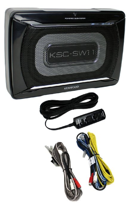 Kenwood Car Under Seat Super Slim Powered Subwoofer Aluminum Enclosed