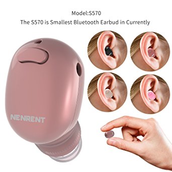 Bluetooth Earbud, EZ Generation Wireless V4.1 Bluetooth Headphone Earphone with Built-in Mic and 6 Hour Playtime Wireless Earbud Hands-Free Call for iPhone and Android Devices-Rose Gold(One Piece)