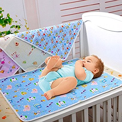 Mixmax Baby & Toddler Waterproof Washable Cotton Diaper Changing Mat Pad for Baby Cribs,stroller (23"*30",blue)