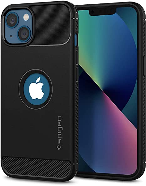 Spigen Rugged Armor Designed for Apple iPhone 13 Case (2021) - Matte Black