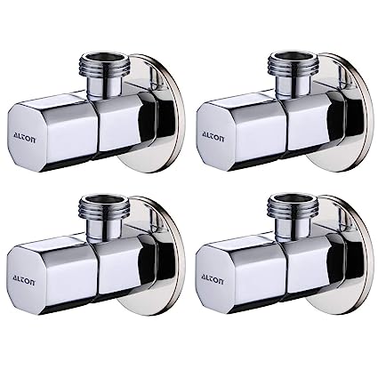 ALTON ALD562 Brass Angle Valve With Wall Flange, Chrome (4-Piece Set)